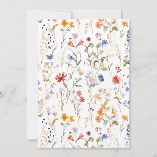 Elegante kleurrijke wildflower verlovingsfeest kaart (Achterkant)