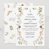 Elegante Kleurrijke Wildflower Wedding monogram Kaart (Voorkant / Achterkant)