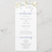 Elegante kleurrijke Wildflower Wedding Program Programmakaart (Voorkant)