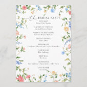 Elegante kleurrijke Wildflower Wedding Program Programmakaart (Achterkant)