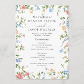 Elegante kleurrijke Wildflower Wedding Program Programmakaart (Voorkant)