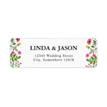 Elegante Kleurrijke Wildflower Wedding Retouradres