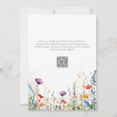 Elegante Kleurrijke Wildflowers Bruiloft Kaart (Achterkant)