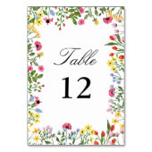 Elegante kleurrijke Wildflowers bruiloft kalligraf Kaart (Voorkant)