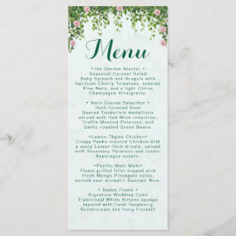 Elegante klimopgroen botanische huwelijks tafelnum menu
