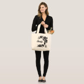 Elegante Klimrozen Boodschappentas Grote Tote Bag (Voorkant (model))