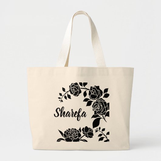Elegante Klimrozen Boodschappentas Grote Tote Bag (Voorkant)