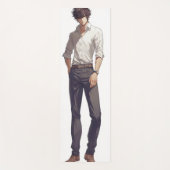 Elegante Knappe Anime Man Yogamat (Voorkant)