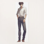 Elegante Knappe Anime Man Yogamat (Achterkant)