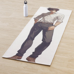 Elegante Knappe Anime Man Yogamat