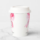 Elegante Knoop in de Draad Roze Strik Bachelorette Papieren Bekers (Links)