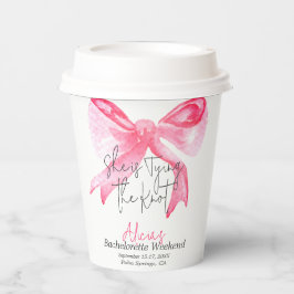 Elegante Knoop in de Draad Roze Strik Bachelorette Papieren Bekers