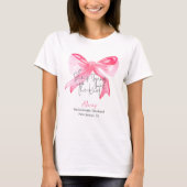 Elegante Knoop in de Draad Roze Strik Bachelorette T-shirt (Voorkant)