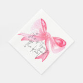 Elegante Knoop in de Draad Roze Strik Bruidsdouche Servet (Hoek)