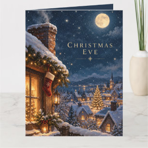 Elegante kobaltblauwe chinoiserie kerstvakantie kaart