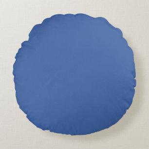 Elegante Kobaltblauwe Minimalistische Effen Kleur Rond Kussen