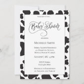 Elegante Koe Print Baby shower Uitnodiging (Voorkant)