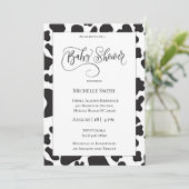 Elegante Koe Print Baby shower Uitnodiging (Staand voorkant)