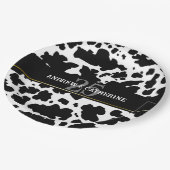 Elegante Koe Vlekken Print Boer Bruiloft Jubileum Papieren Bordje (Gekanteld)