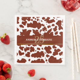 Elegante Koe Vlekken Print Boer Bruiloft Jubileum Servet