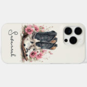 Elegante koeienhuid laarzen met gebloemde monogram Case-Mate iPhone case (Achterkant (horizontaal))