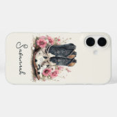 Elegante koeienhuid laarzen met gebloemde monogram Case-Mate iPhone case (Achterkant (horizontaal))