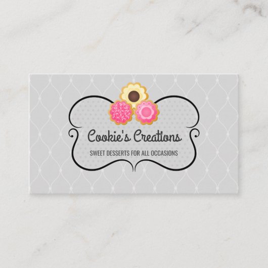 Elegante koekjesbakkerij visitekaartje (Voorkant)