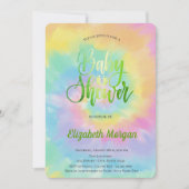 Elegante koele babyshower tie-dye kaart (Voorkant)