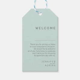 Elegante Koele Mint Minimaal Trouw Welkom Cadeauta Cadeaulabel