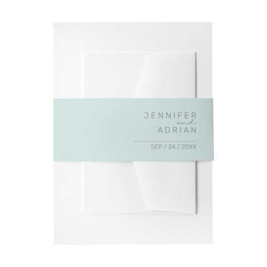 Elegante koele mint minimale moderne uitnodiging uitnodigingen wikkel (Voorkant Voorbeeld)