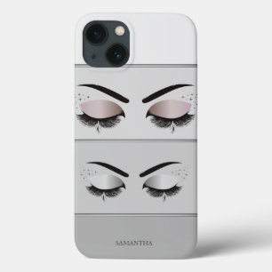 Elegante koele moderne grijze strepen, wimpers Case-Mate iPhone case