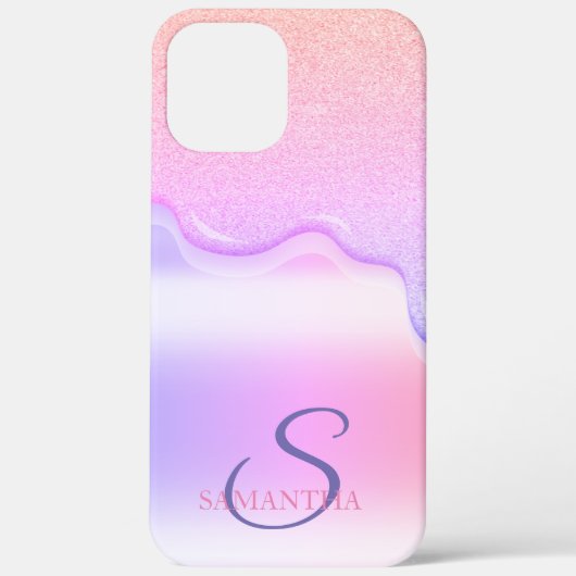 Elegante Koele Ombre Glitter Druppels Case-Mate iPhone Case (Achterkant)