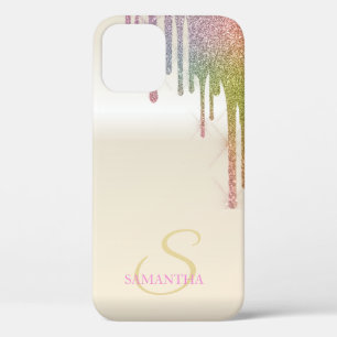 Elegante Koele Regenboog Glitterdruppels Case-Mate iPhone Case