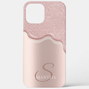 Elegante Koele Roze Gouden Glitter Druppels Case-Mate iPhone Case