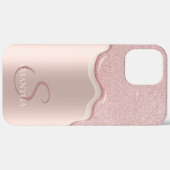 Elegante Koele Roze Gouden Glitter Druppels Case-Mate iPhone Case (Achterkant / Rechts)
