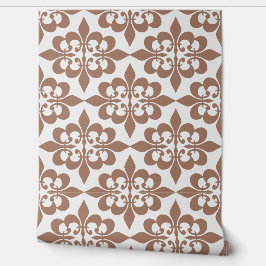 Elegante  koffie Mocha Brown Damask Behang