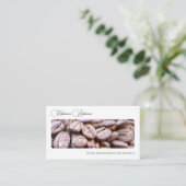 Elegante koffiebonen barista kalligrafie QR-Code Visitekaartje (Staand voorkant)