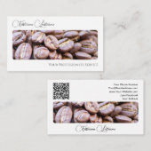Elegante koffiebonen barista kalligrafie QR-Code Visitekaartje (Voorkant / Achterkant)