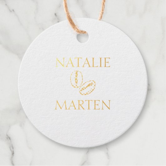 Elegante koffieboon Eenvoudige Botanische Boheemse Bedankjes Labels (Voorkant)