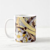 Elegante koffiegele bloemen & lint & initialen koffiemok (Links)