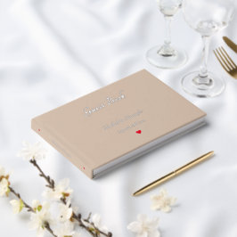 Elegante Koffiekleur Zilveren Bruiloften Jubileum Gastenboek