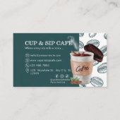 Elegante koffiekop Green Cafe Bakkerij Visitekaartje (Voorkant)