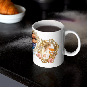 Elegante koffiemok met klassiek gouden frame - Des Latte Mok