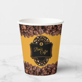 Elegante koffiezaak aangepaste bedrijfsnaam papier papieren bekers