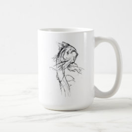 Elegante Koi Fish Abstracte schets Koffiemok