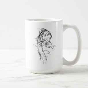 Elegante Koi Fish Abstracte schets Koffiemok