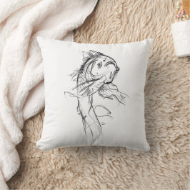 Elegante Koi Fish Abstracte schets Kussen