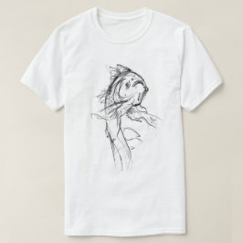 Elegante Koi Fish Abstracte schets T-shirt