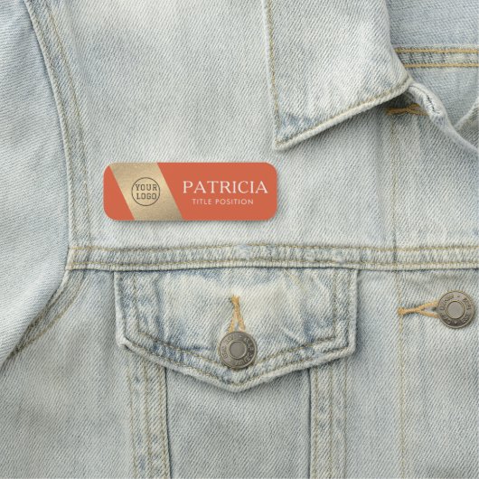 Elegante Koi Fish Sinaasappel & Luxe Glitter Gold  Naamplaatje (In situ)