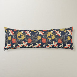 Elegante Koi Vis en Lotus Patroon Lichaamskussen